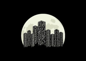 CITY MOON t shirt vector file