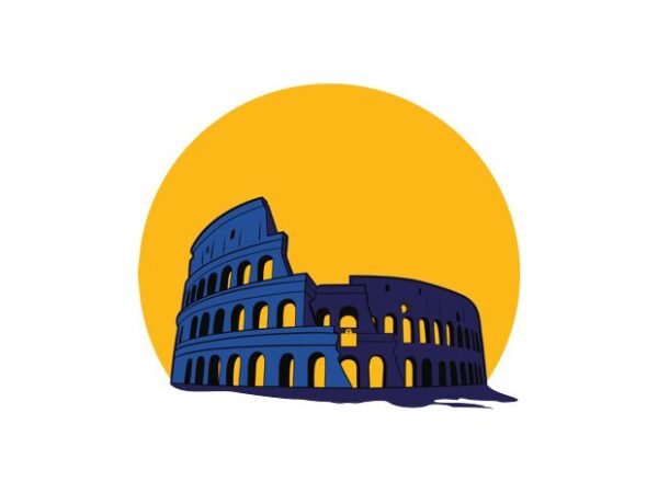 Colosseum night t shirt vector file