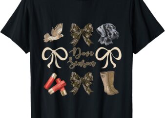 Camo Bow Coquette Dove Season Hunting Dove Hunter Hunt Girl T-Shirt