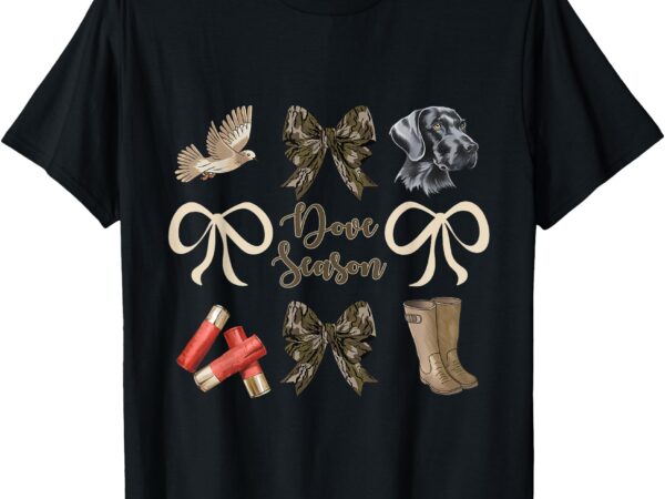 Camo bow coquette dove season hunting dove hunter hunt girl t-shirt