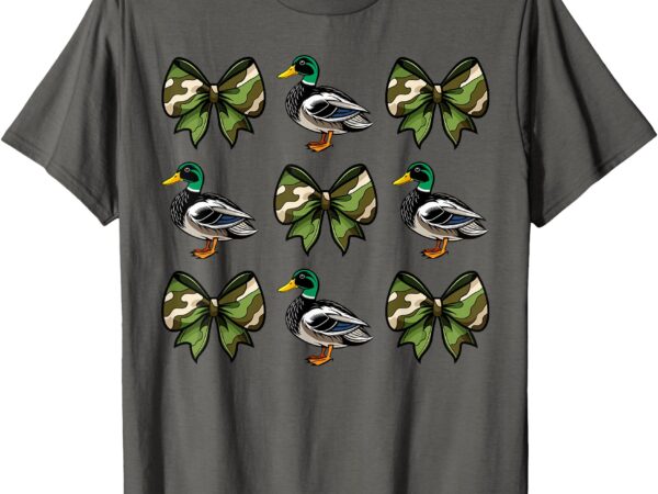 Camo coquette bow duck hunt mallard duck hunting women girls t-shirt