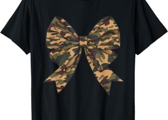 Camo Coquette Bow Duck Hunting Girls Kids Women Hunter T-Shirt