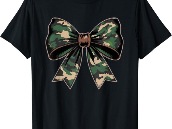 Camouflage old camo bow camo coquette bow hunting women girl t-shirt