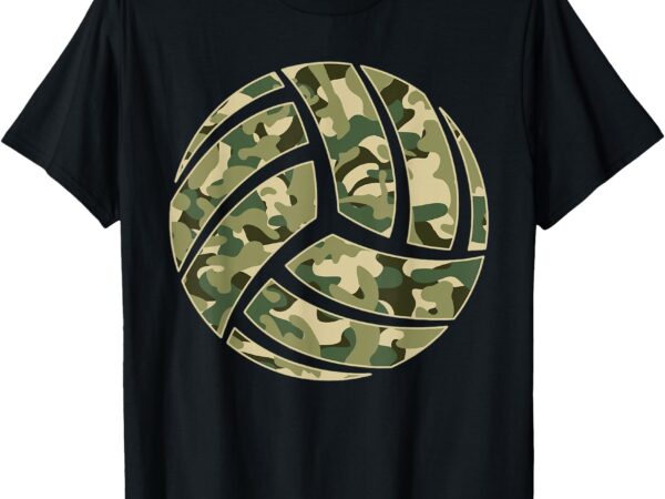 Camouflage volleyball lover player fan cute camo volleyball t-shirt