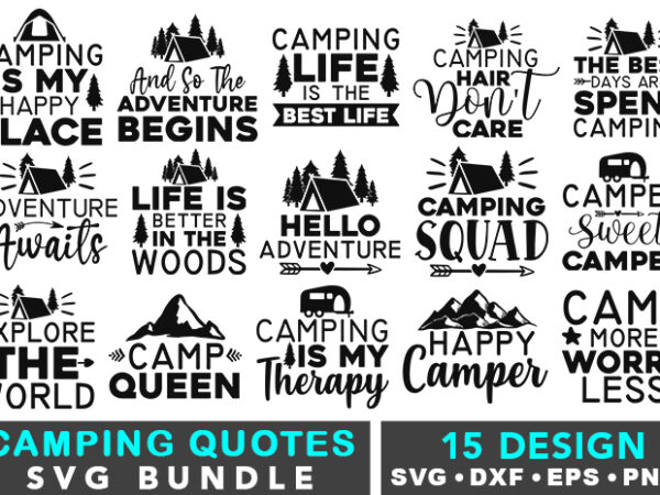 Camping svg bundle t shirt vector file