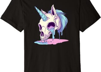 Candy Skullicorn Pastel Goth Unicorn Skull Alt Emo Premium T-Shirt