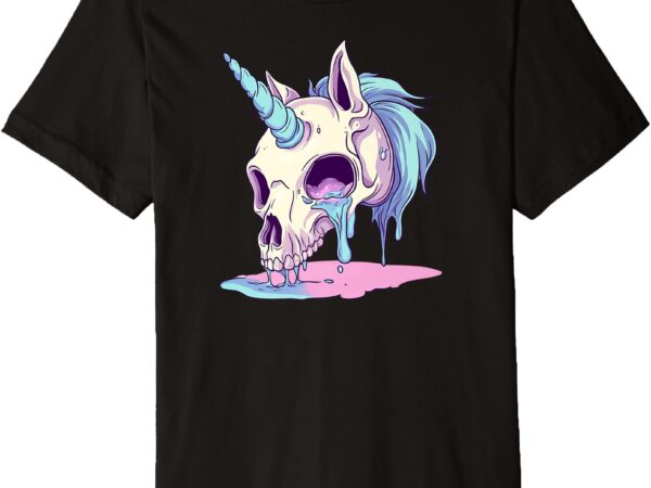 Candy skullicorn pastel goth unicorn skull alt emo premium t-shirt