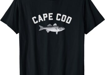 Cape Cod Striper Striped Bass Fun Fishing Design T-Shirt