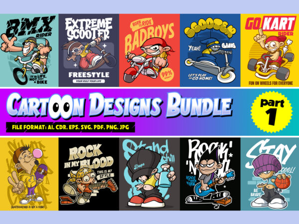 Cartoon designs bundle part 1