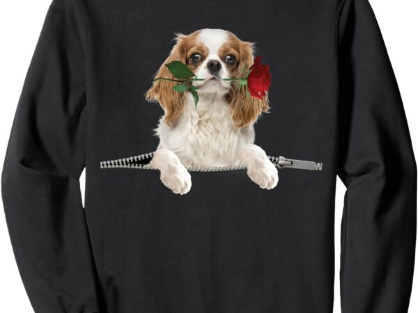 Cavalier king charles spaniel rose zipper cute gift sweatshirt