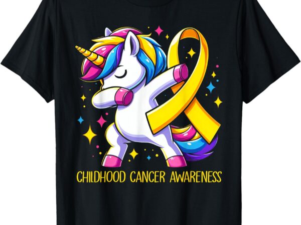 Childhood cancer awareness unicorn kids girls t-shirt