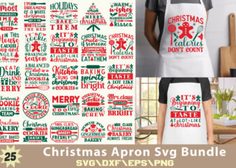 Christmas Cooking Apron T-shirt Bundle Christmas Cooking Apron Svg Bundle