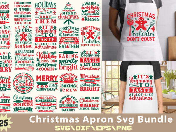 Christmas cooking apron t-shirt bundle christmas cooking apron svg bundle