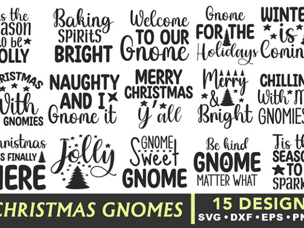 Christmas gnomes svg bundle t shirt vector file