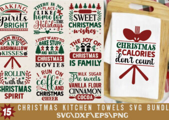 Christmas Kitchen Towels T-shirt Bundle Christmas Kitchen Towels SVG Bundle