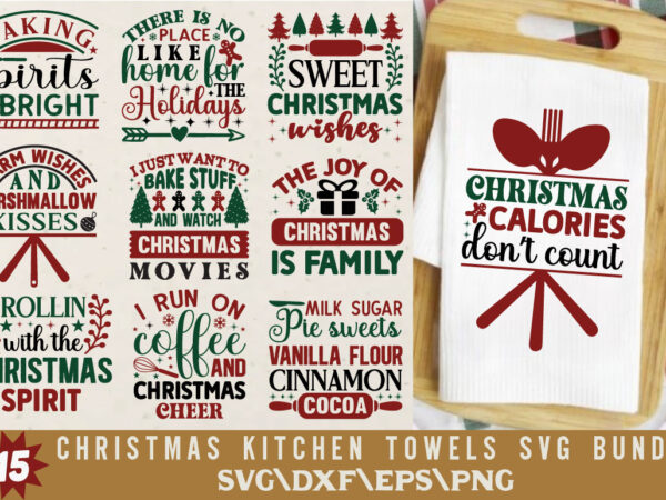 Christmas kitchen towels t-shirt bundle christmas kitchen towels svg bundle