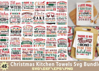 Christmas Kitchen Towels T-shirt Bundle Christmas Kitchen Towels Svg Bundle