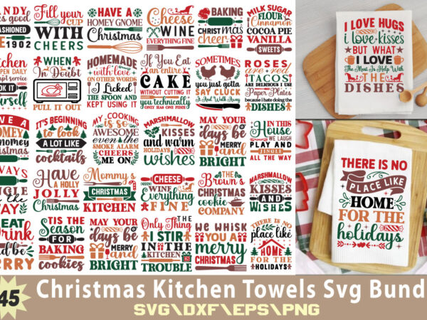 Christmas kitchen towels t-shirt bundle christmas kitchen towels svg bundle