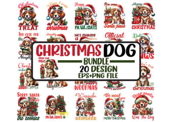 Vintage Dog T-shirt Bundle, Christmas Dog Bundle, SVG Dog Bundle, Vintage Dog Vector Bundle and Dog Clipart