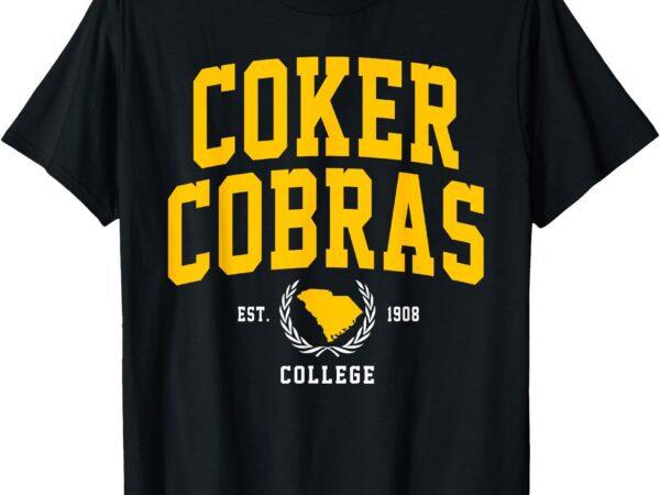 Coker college cobras arch design vintage for men women t-shirt