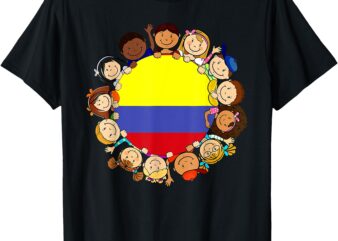 Colombia Flag Hispanic Heritage Month Kid Boy Girl Colombian T-Shirt