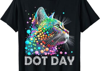 Colorful Dots Cat Lover Happy Dot Day Shirts Men Women Kids T-Shirt