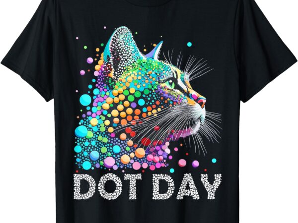 Colorful dots cat lover happy dot day shirts men women kids t-shirt