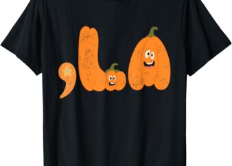 Comma La Funny Kamala Pumpkins Halloween T-Shirt