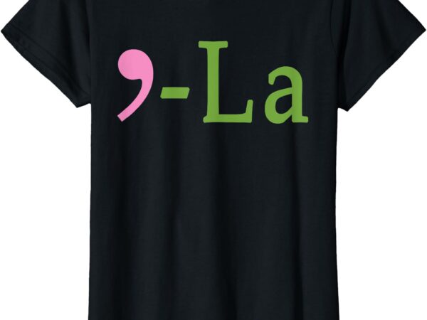 _comma-la_ kamala harris pink green – harris walz 2024 t-shirt