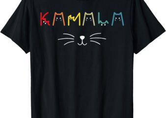 Commala Cat Lettering Positive Funny Cat Letters T-Shirt