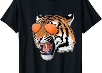 Cool Growling Bengal Tiger with Sunglasses T-Shirt