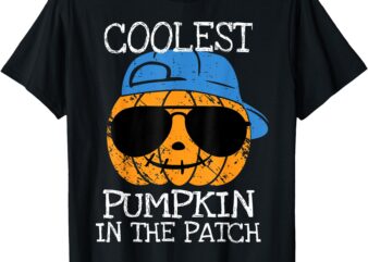 Coolest Pumpkin In The Patch Halloween For Boys Kids T-Shirt