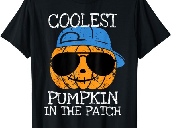 Coolest pumpkin in the patch halloween for boys kids t-shirt