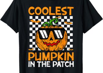 Coolest Pumpkin In The Patch Outfit Halloween Kids T-Shirt