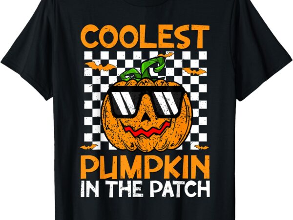 Coolest pumpkin in the patch outfit halloween kids t-shirt