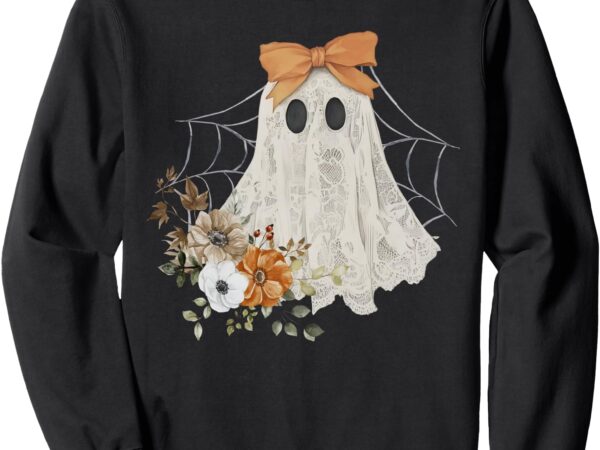 Coquette ghost halloween flower ghost spooky lace ghost sweatshirt