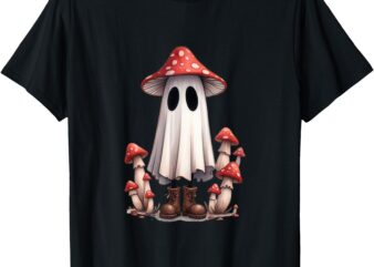 Cottagecore Ghost Mushroom Spooky Halloween Women Kids T-Shirt