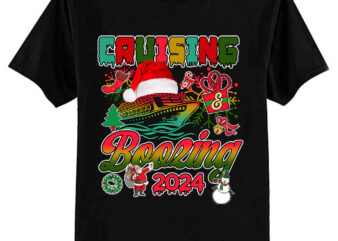 Cruising and Boozing Christmas Cruise Squad 2024 T-Shirt ltsp