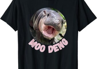 Cute Baby Hippo Moo Deng Bouncy Pig in Thai Hippopotamus T-Shirt