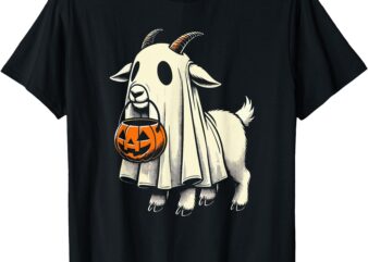 Cute Goat Ghost Pun Meme Trick or Treat Funny Halloween T-Shirt