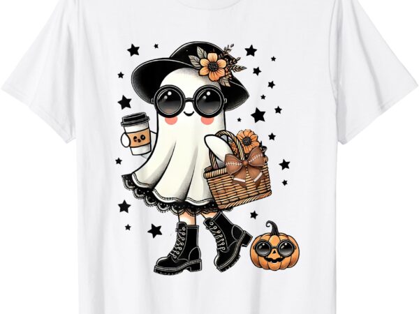 Cute halloween shirt for women halloween ghost coffee womens t-shirt