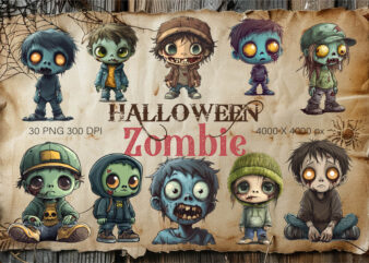 Cute halloween zombie. tshirt sticker.