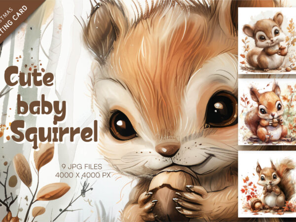 Cute baby squirrel. animal clipart. t shirt vector file