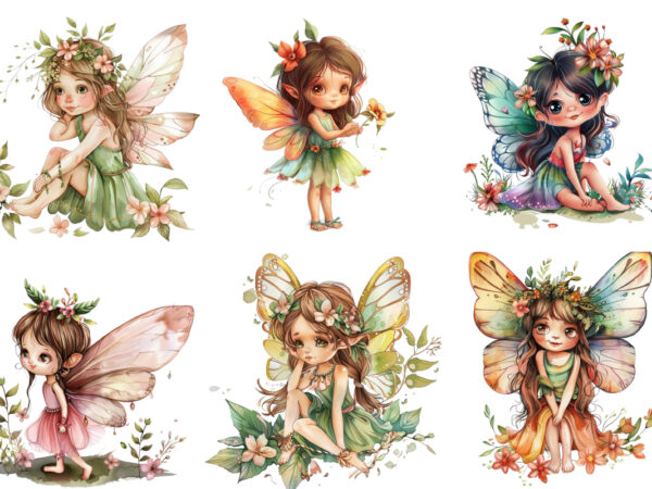 Cute little fairy with beautiful rose t shirt vector file