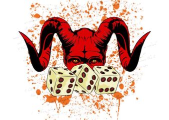 DEVIL DICE t shirt vector illustration