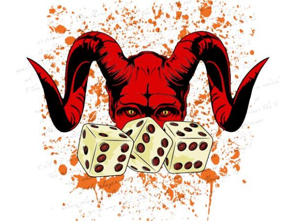 Devil dice t shirt vector illustration