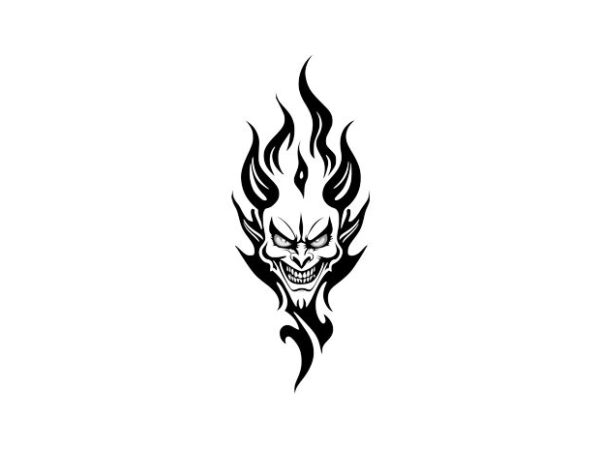 Devil flames t shirt vector illustration