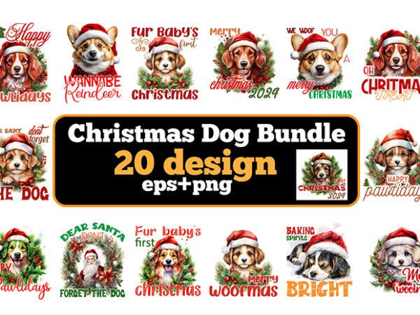 Vintage christmas dog t-shirt bundle, christmas dog sublimation t-shirt vector bundle, christmas dog clipart.