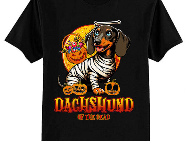 Dachshund of dead halloween mummy dog t-shirt ltsp