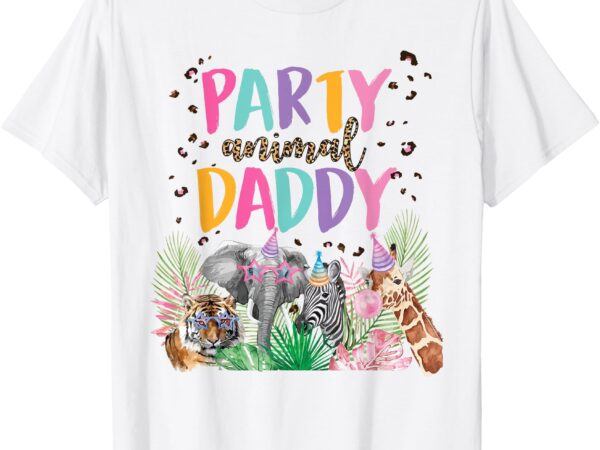 Daddy of the birthday boy girl zoo theme animal party t-shirt